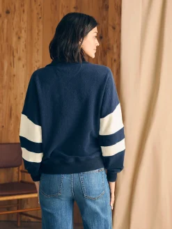 Beach Fleece Quarter Zip - Navy Multi