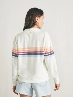 Cabana Towel Terry Quarter Zip - Seacoast Skyline Stripe