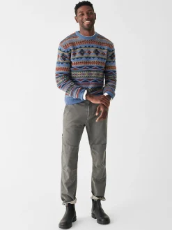 Doug Good Feather Fair Isle Sweater - Blue Winter Night