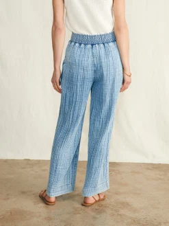 Dream Cotton Gauze Wide Leg Pant - Light Indigo Wash