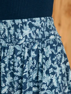 Eliza Mini Skirt - Blue Esna Floral