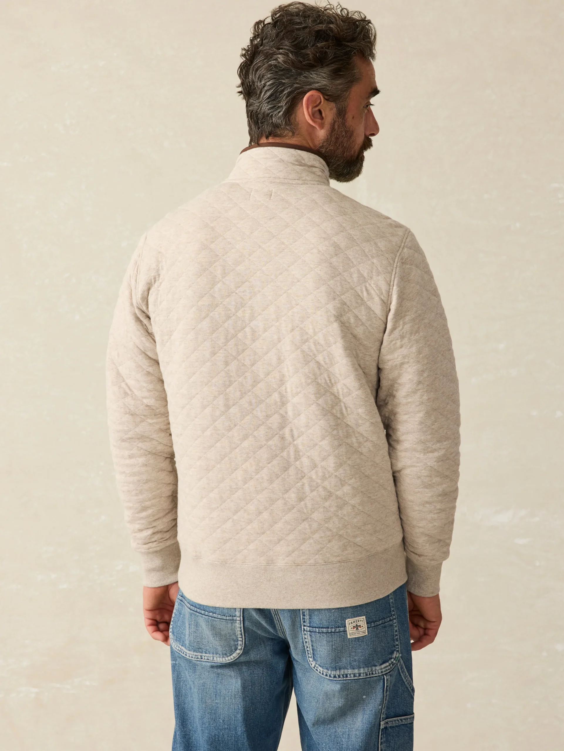 Epic Quilted Fleece Pullover - Oatmeal Melange
