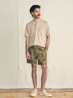 Essential Drawstring Short (6.5" Inseam) - Olive Jungle Tropical
