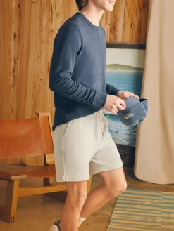 Essential Italian Knit Cord Short (6" Inseam) - Stone
