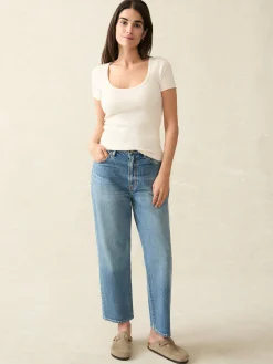 Freestyle Rib Knit Tee - Egret