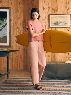 Harbor Crop Jean - Clay Pink Wash