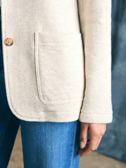 Inlet Knit Blazer - Light Oatmeal Melange