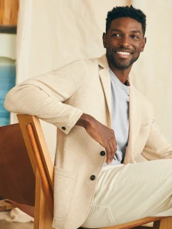 Inlet Knit Blazer (Short) - Khaki Fields Melange