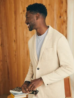 Inlet Knit Blazer (Short) - Khaki Fields Melange