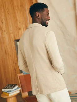 Inlet Knit Blazer (Short) - Khaki Fields Melange