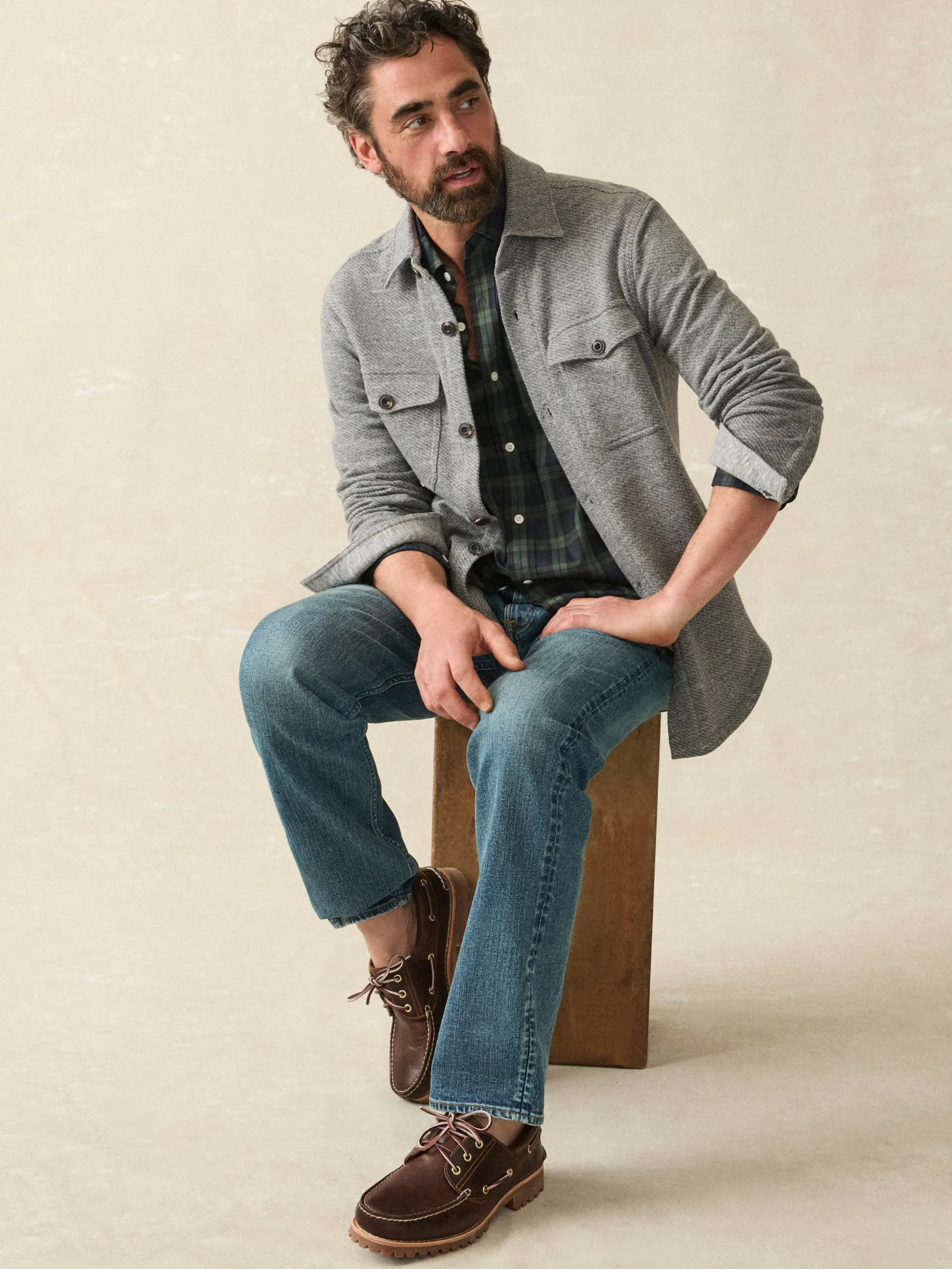 Inlet Knit CPO - Medium Grey Melange