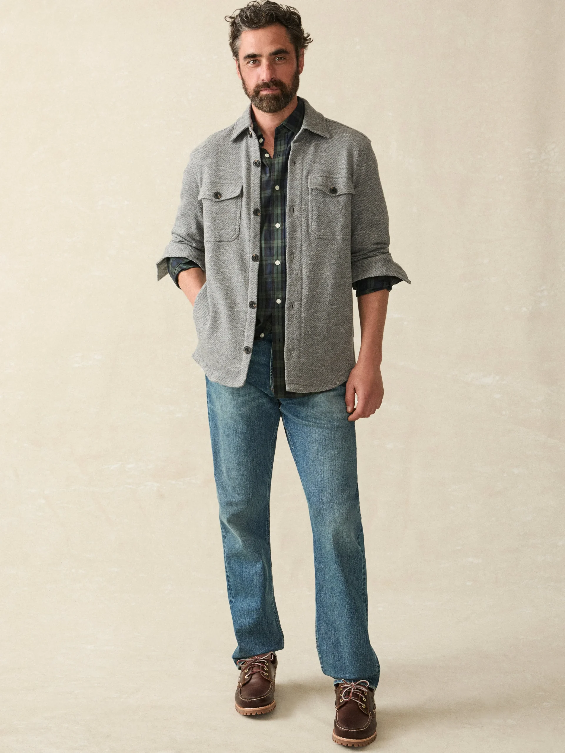 Inlet Knit CPO - Medium Grey Melange