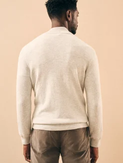 Jackson Quarter Zip Sweater - Ivory Ice Heather