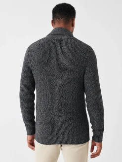 Marled Cotton Cardigan - Deep Charcoal Marl