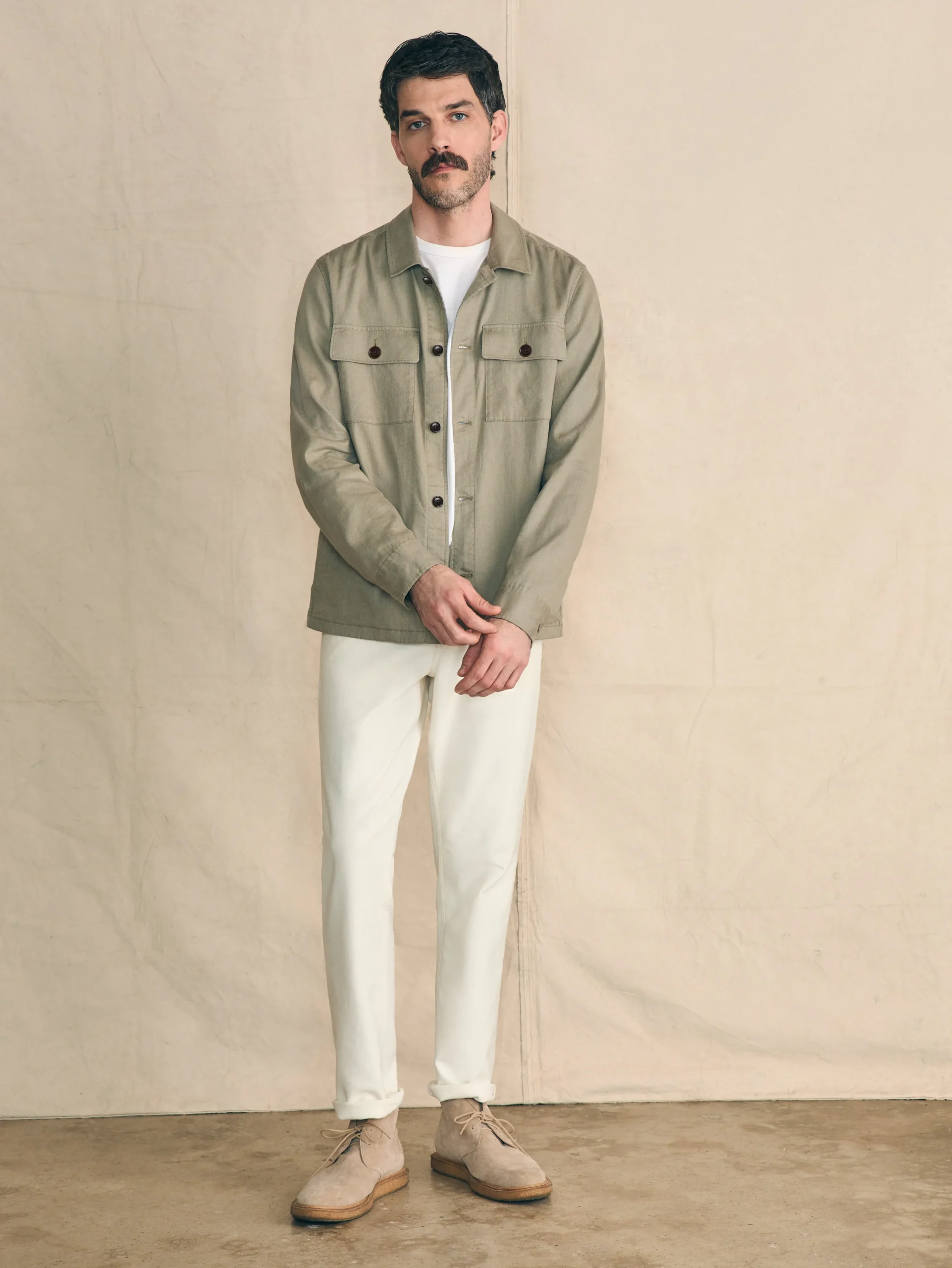 Movement™ Flex Linen Shirt Jacket - Olive Isle