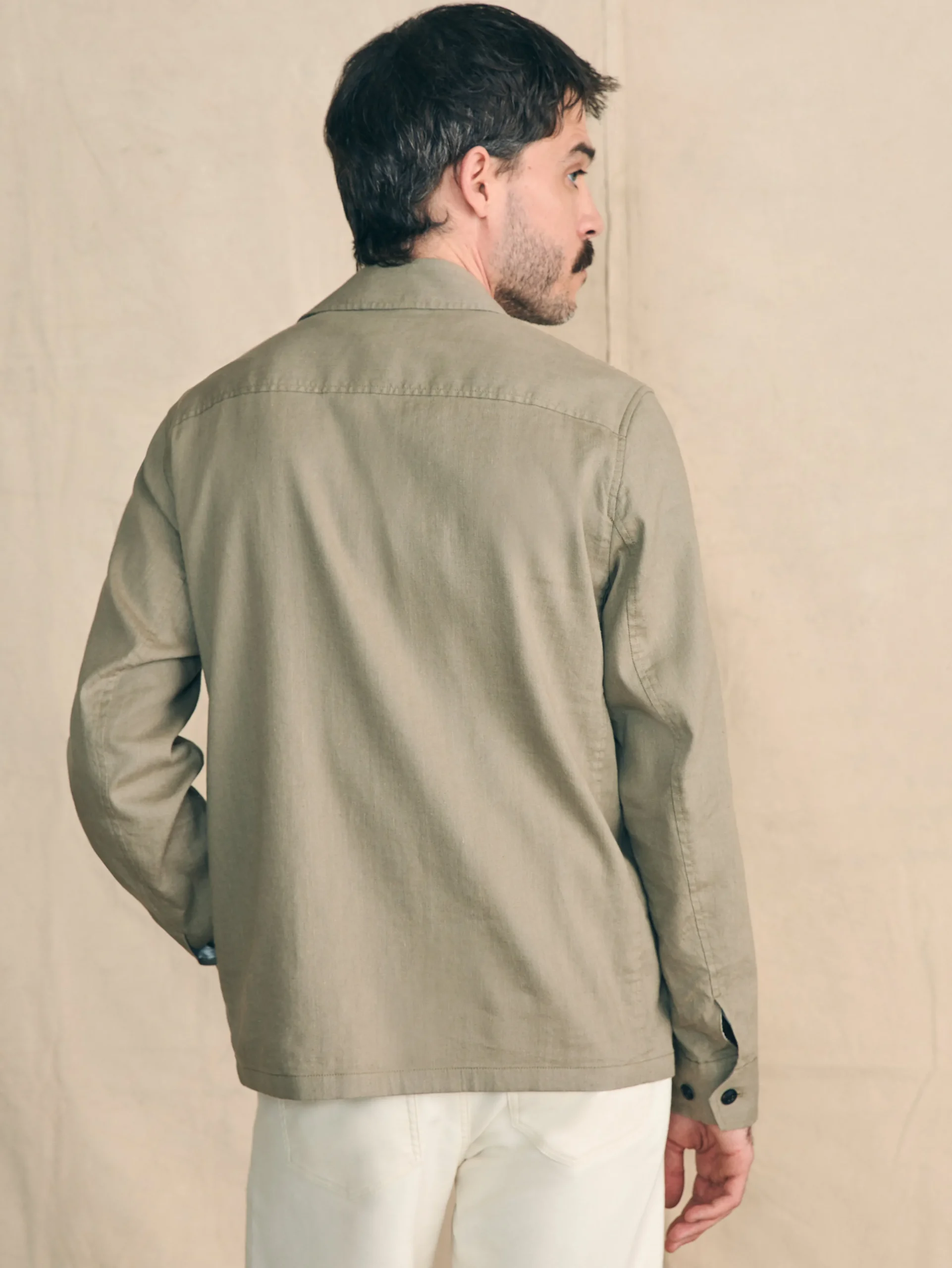 Movement™ Flex Linen Shirt Jacket - Olive Isle