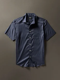 Movement™ Short-Sleeve Shirt (Tall) - Navy Dusk Diamond Print