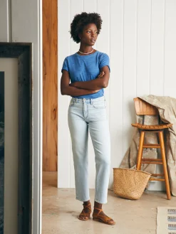 Organic Cotton Slim Straight Ankle Denim - Cloudbreak Wash