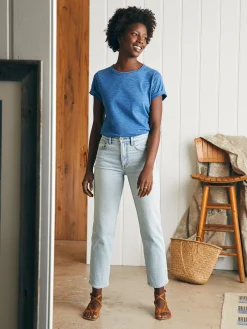 Organic Cotton Slim Straight Ankle Denim - Cloudbreak Wash