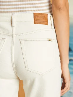 Organic Cotton Slim Straight Ankle Denim - White Dune Wash