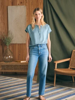 Sandwashed Silk Desmond Top - Lead