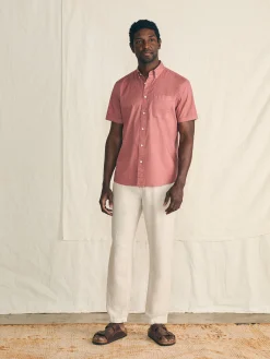 Short-Sleeve Stretch Playa Shirt - Faded Flag