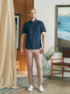 Short-Sleeve Stretch Playa Shirt (Tall) - Midnight Fishscale
