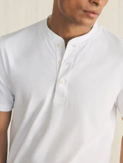 Short-Sleeve Sunwashed Henley - White