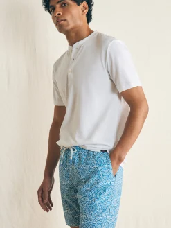 Short-Sleeve Sunwashed Henley - White