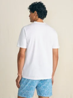 Short-Sleeve Sunwashed Henley - White