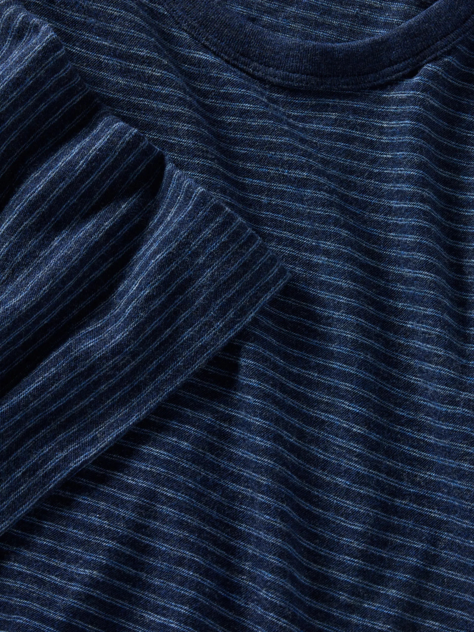 Short-Sleeve Vintage Chambray Tee - Navy Cove Stripe