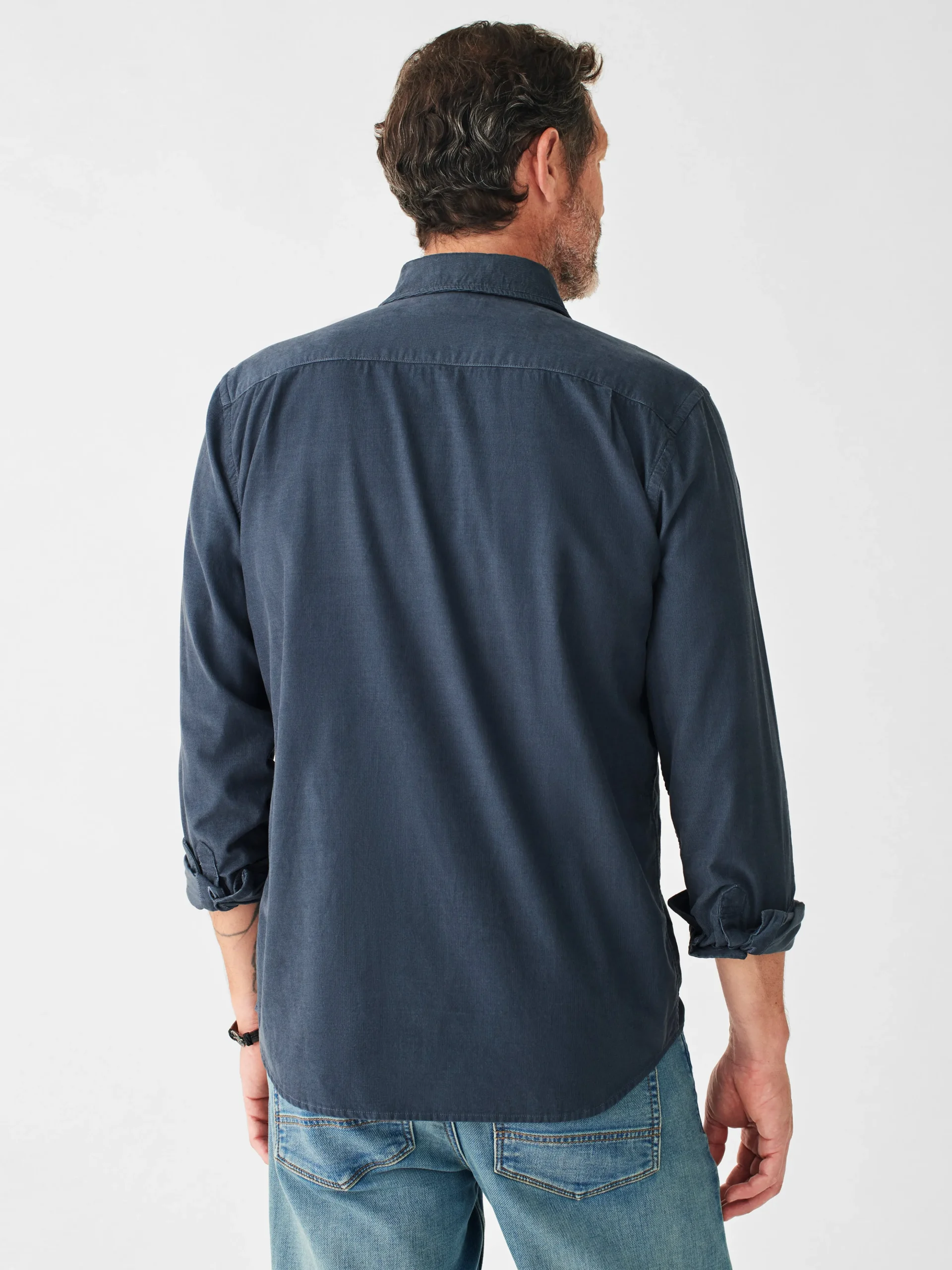 Stretch Corduroy Shirt - Navy