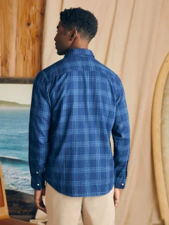 Sunwashed Chambray Shirt - Navy Night Windowpane