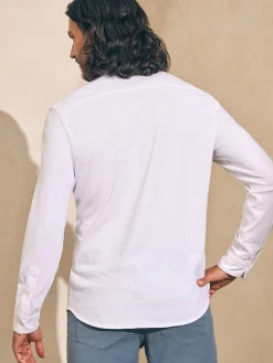 Sunwashed Knit Shirt (Single Pocket) - White