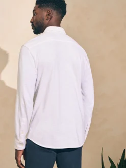 Sunwashed Knit Shirt (Single Pocket) - White