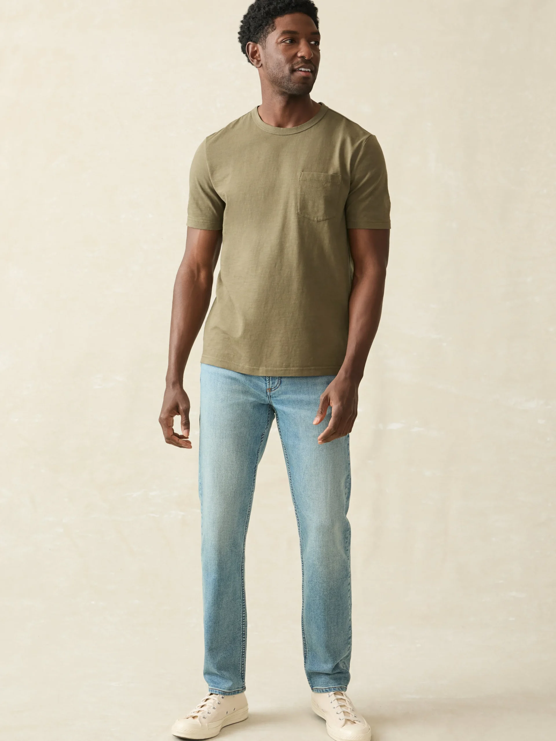Sunwashed Pocket Tee (Tall) - Olive