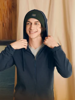 Sunwashed Slub Zip Hoodie - Blue Nights
