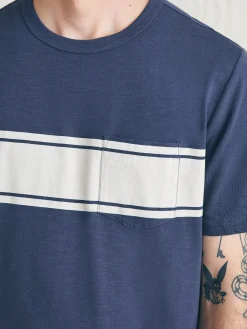 Surf Stripe Sunwashed Tee (Tall) - Dune Navy