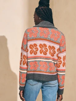 Topanga Canyon Cardigan - Sunset Shell Jacquard