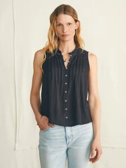 Willa Sleeveless Top - Washed Black