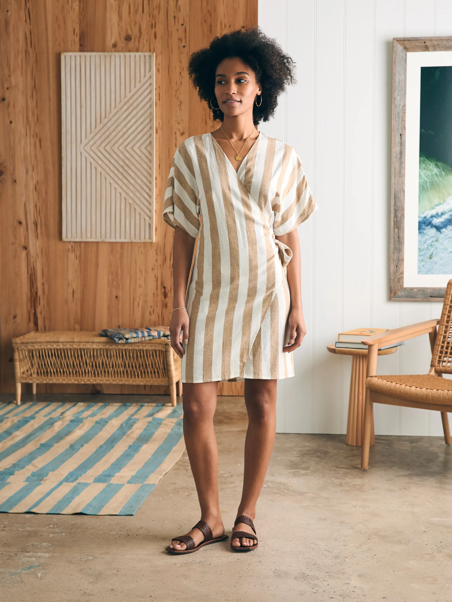 Willow Dress - Bronze Stripe